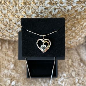 Kay Heart Necklace- Aquamarine